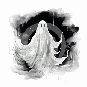 Simple Halloween Ghost Sketches photo
