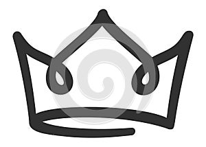 Simple, hand drawn crown representing royalty, power, and authority, suitable for various design projects related to monarchy photo