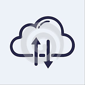 Cloud Storage Data Sync Vector Icon