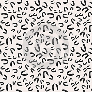 Simple hand-drawn ink doodles, seamless pattern, abstract geometric background. Simple ink brush strokes texture design.