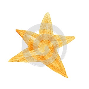 Simple hand-drawn orange star