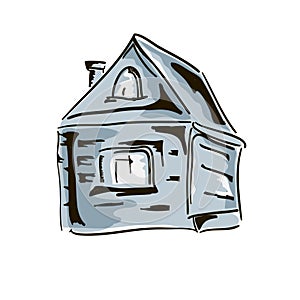 Simple hand drawn sketch house