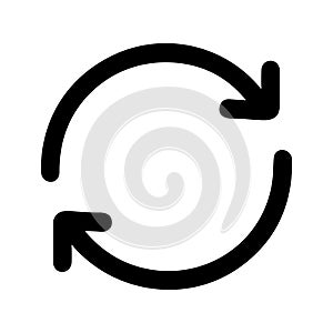 Simple Handdrawn Round Refresh Arrow Icon Shape Element