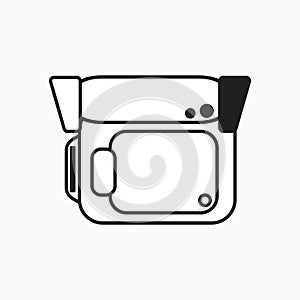 Simple handycam icon illustration . Line vector. Isolate on white