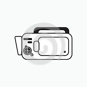 Simple handycam icon illustration. Line vector. Isolate on white