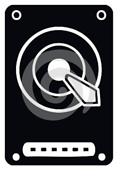 Simple Hard Disk Drive Icon for Data Storage and Computer Hardware