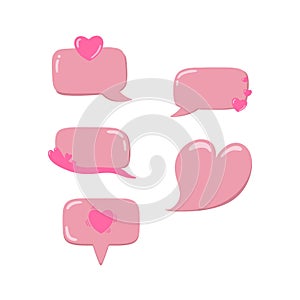 Simple heart themed Text Box. Pink chatbox photo