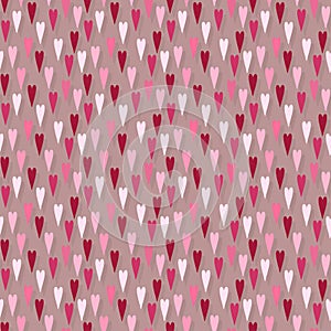 Simple hearts pattern background. Valentines Day seamless pattern. Cute print for kids cloth