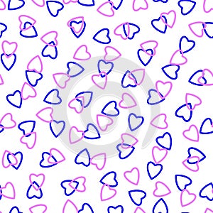 Simple hearts seamless pattern,endless chaotic texture made of tiny heart silhouettes.Valentines,mothers day background.Great for