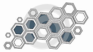 Simple Hexagonal Geometric Cluster Pattern Vector, vector design Generative AI