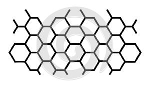 Simple Hexagonal Honeycomb Outline Pattern, vector design Generative AI