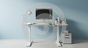 Simple Home Office with Desktop Computer