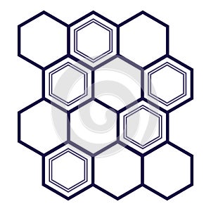 Simple honeycomb vector black with transparent