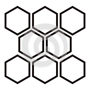 Simple honeycomb vector black with transparent