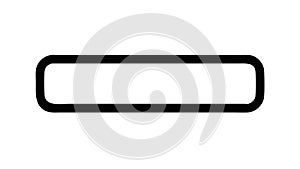 Simple horizontal rounded rectangle outline shape , vector design Generative AI