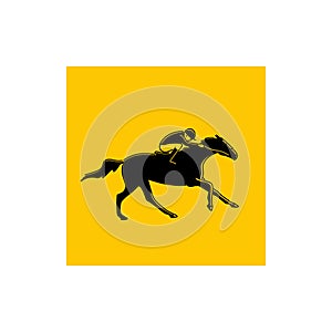 Simple horse racing logo concept