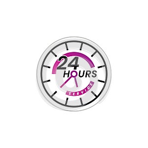 Simple 24 hour service icon