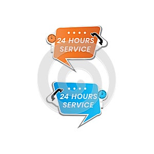 Simple 24 hour service icon