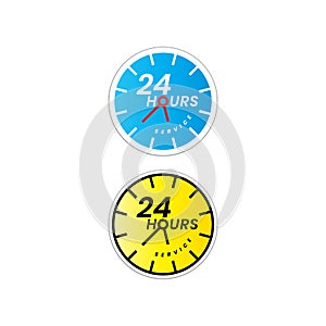 Simple 24 hour service icon