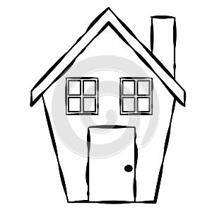 Simple House Line Art