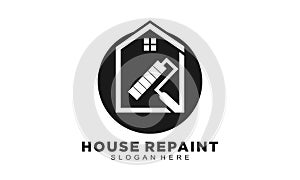 Simple house repaint icon logo