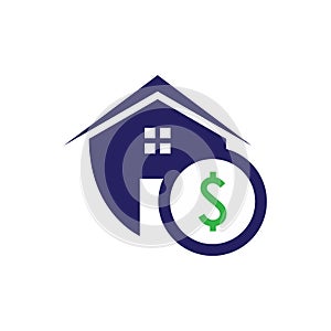 Simple housing and real estate shield icon with dollar symbol for web icon or mobile APP
