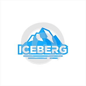 Simple iceberg mountain nature vector