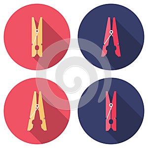 Simple icon clothespins.