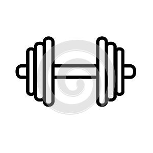 Simple icon of dumbbell, isolated on white photo