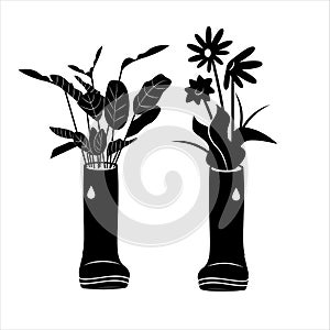 Simple icon of flowerbed. Vector illustration