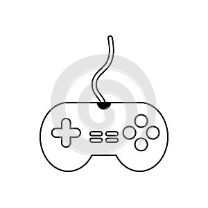 Simple icon for a game controller. Filled contour. Flat insulated style