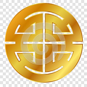 Vector simple icon Icon Golden Chinese Lu / prosperity Symbol, at transparent effect background photo