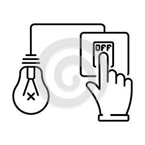 A simple icon icon for saving electricity, turning off electricity