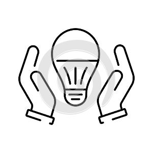 A simple icon icon for saving electricity. Vector illustration