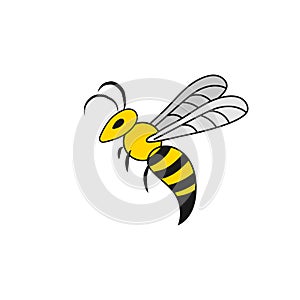 Simple icon insect bee, wasp. Side view