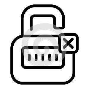 Locked password showing error message with cross mark