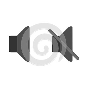 Simple icon of mute and unmute vector