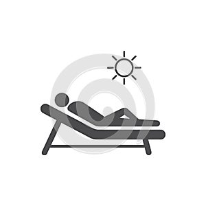 Simple icon of relaxing sunbathing