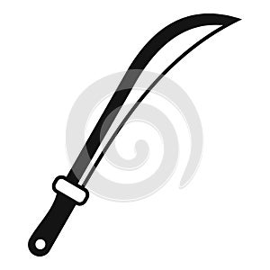Sharp curved blade machete icon