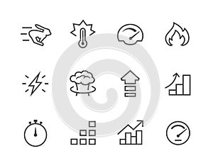 Simple Icon set related to Performance