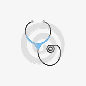 A simple icon of stethoscope for discover pneumonitis, chest cold.