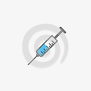 A simple icon of syringe with medicine photo