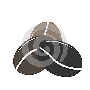 Simple icon with three coffee beans. Colored Icon