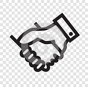 Simple Icon Two man Hand shaking, at transparent effect background