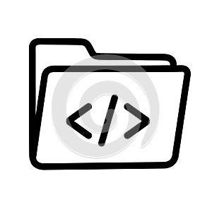 code file folder icon coding document.