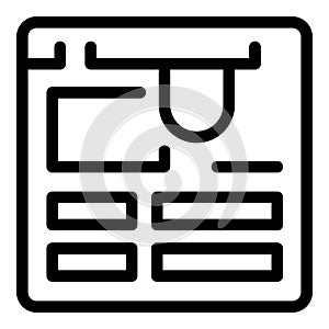 Simple icon of a web design project open on a computer