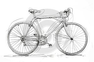 A simple illustration of a bicycle on a white background
