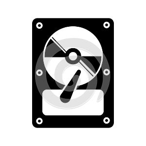 Simple illustration of compact disk or hard drive disc Personal computer component icon