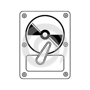 Simple illustration of compact disk or hard drive disc Personal computer component icon
