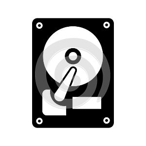 Simple illustration of compact disk or hard drive disc Personal computer component icon